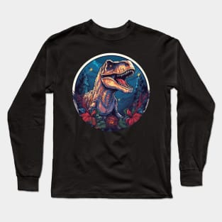 T rex in Ornament, Love Dinosaurs Long Sleeve T-Shirt